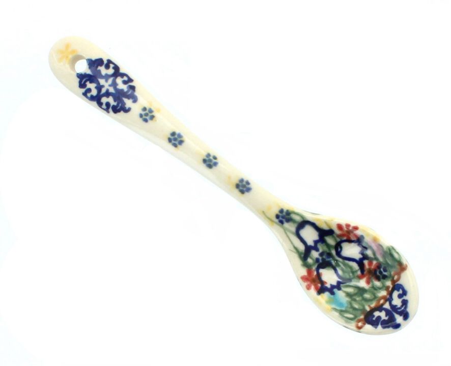 Blue Rose Polish Pottery Reindeer Delight Sugar Spoon