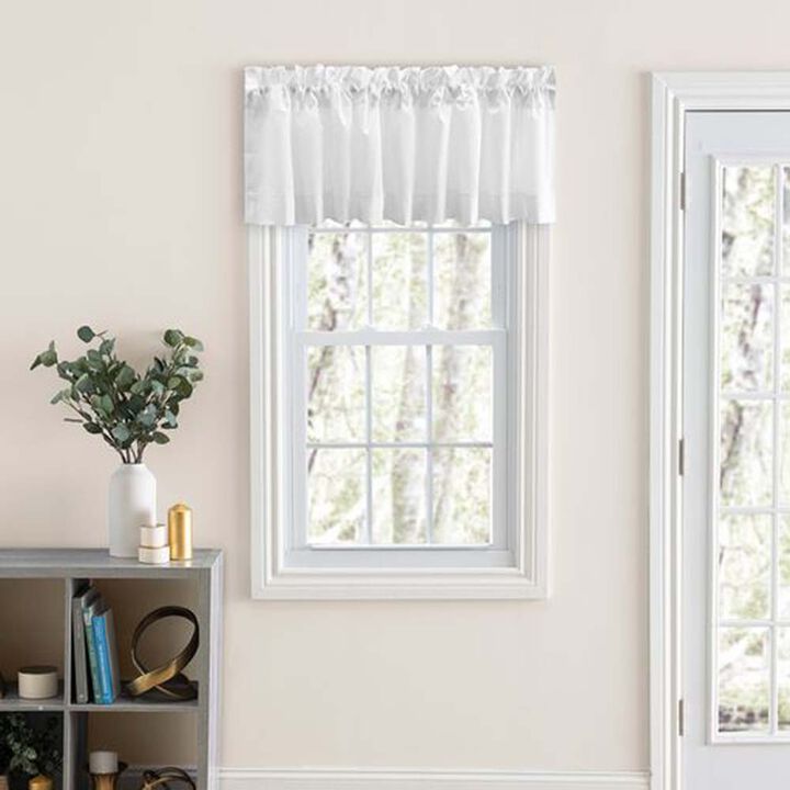 Ellis Classic Tailored Design in a Perma Press Fabric 3" Rod Pocket Tailored Valance 86"x15" White