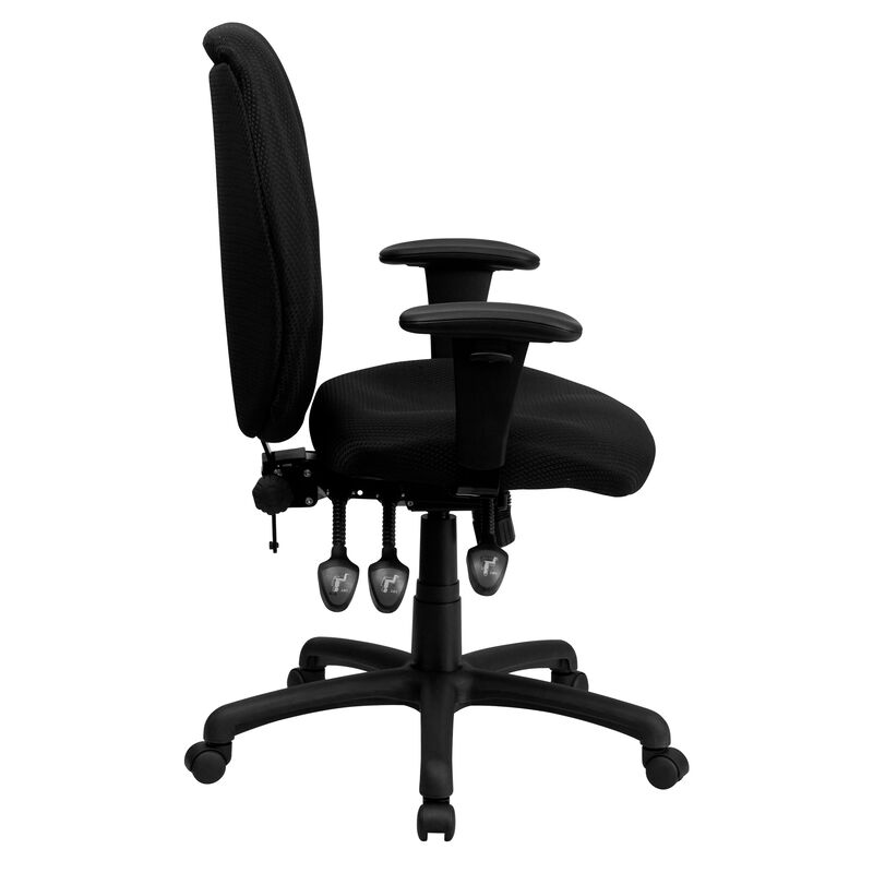 Rochelle High Back Fabric Multifunction Ergonomic Executive Swivel Office Chair with Adjustable Arms