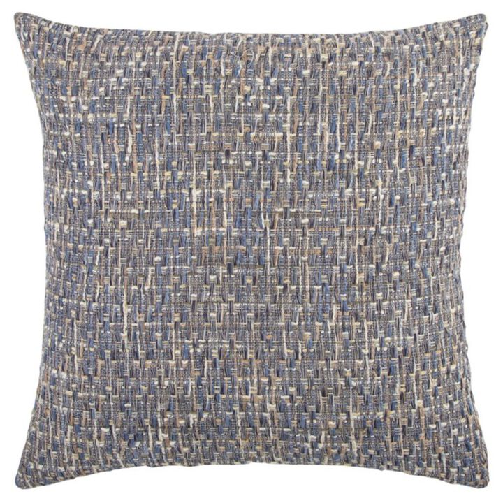 Homezia Blue Gray Metallic Nubby Textured Throw Pillow