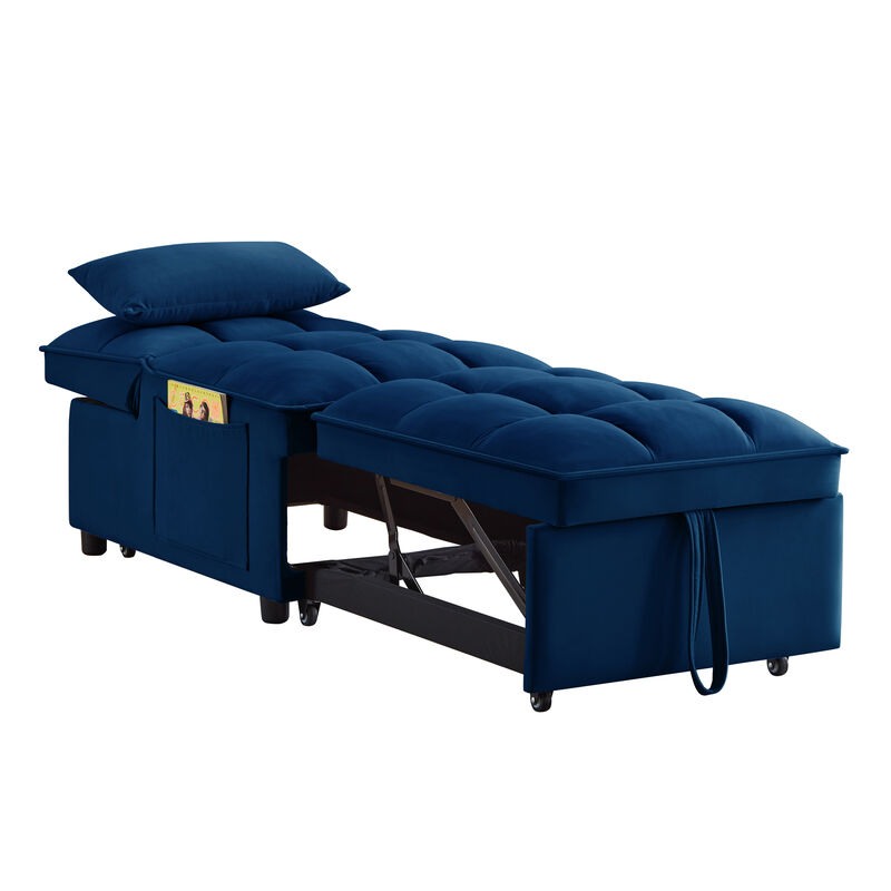 Merax Single Sofa Bed Futon with Storage Pockets