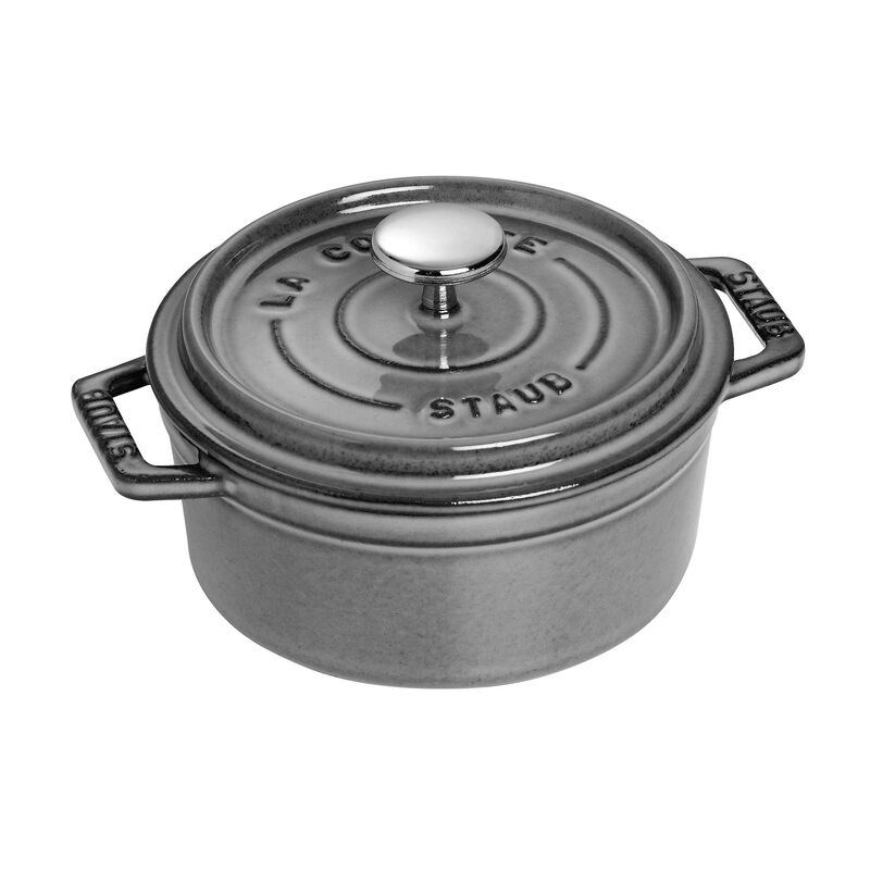 Staub Cast Iron 0.5-qt Round Cocotte - Matte Black