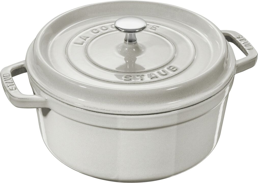 Staub Cast Iron 2.75-qt Round Cocotte - White Truffle