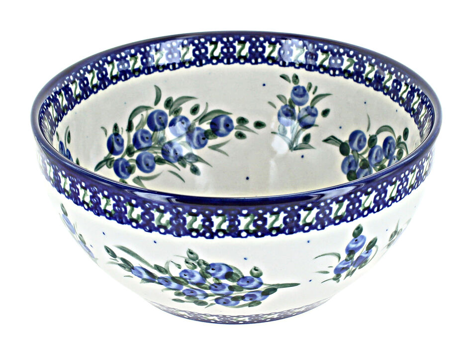 Blue Rose Polish Pottery Forever Rose Cereal/Soup Bowl