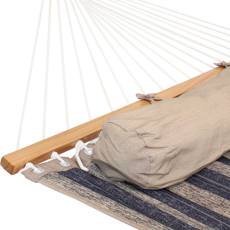 Sunnydaze Large Quilted Hammock with Spreader Bars and Pillow