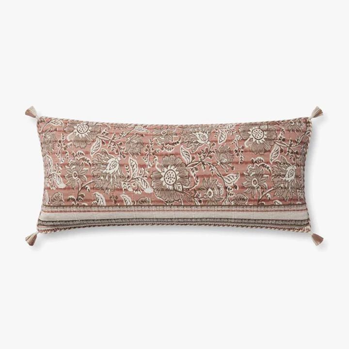 PLL0112 Rose/Ivory 13''x35'' Poly Pillow