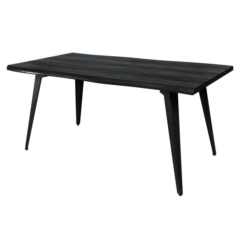 LeisureMod Ravenna Modern Rectangular Wood 63 Dining Table With Metal Legs RTM63BL