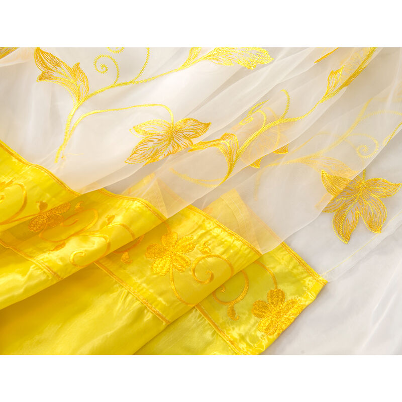 Pia Embroidered Panel With Double Valance 54'' x 90'' Yellow
