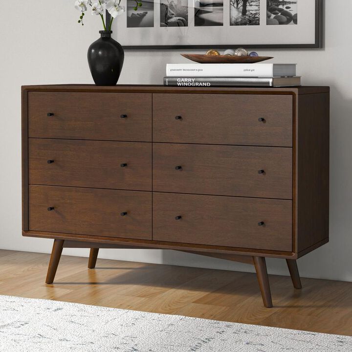 Ashcroft Furniture Co Caroline Mid Century Modern Solid Wood Dresser
