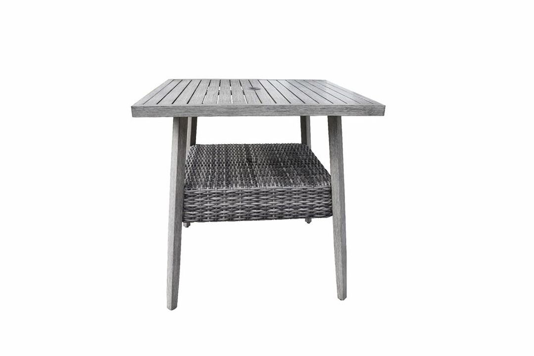 Gathercraft Marana Wicker Bar Table in Gray