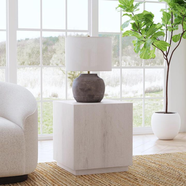 Kosas Home Layne 20 Square End Table in White Wash
