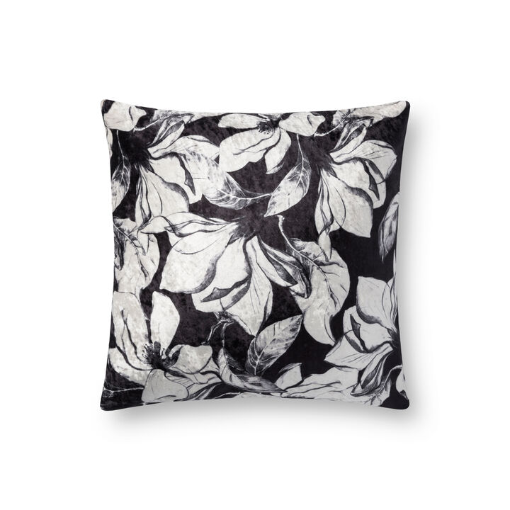 P0754 Black/White 18"x18" Down Pillow