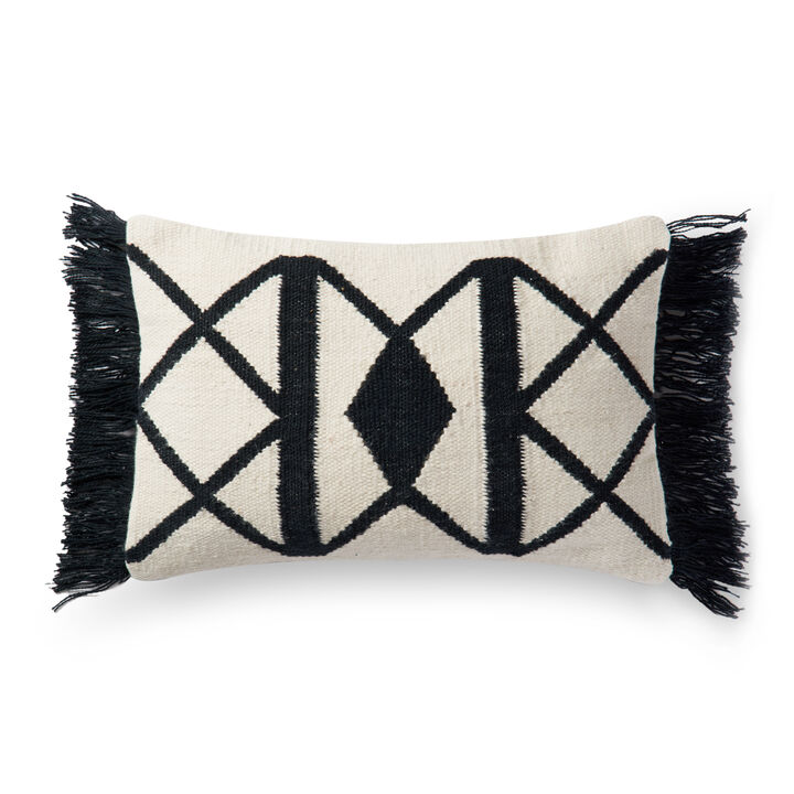 P0503 Black/Ivory 13"x21" Poly Pillow