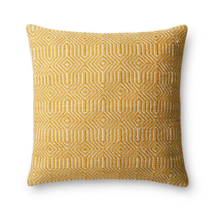 P0339 Yellow/Ivory 22"x22" Down Pillow