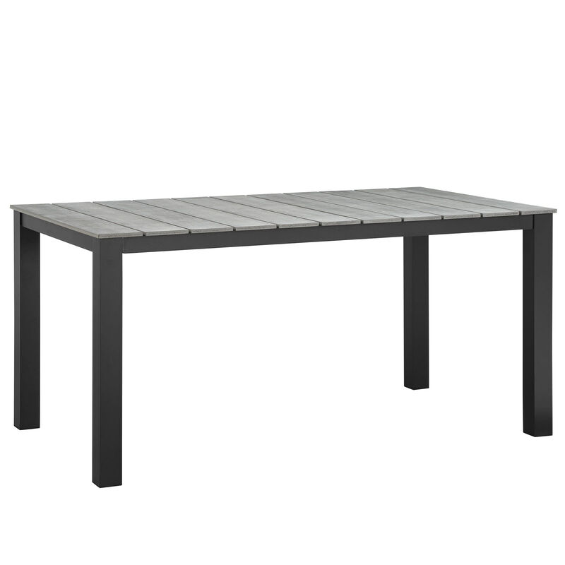 Modway - Maine 63" Outdoor Patio Dining Table Brown Gray