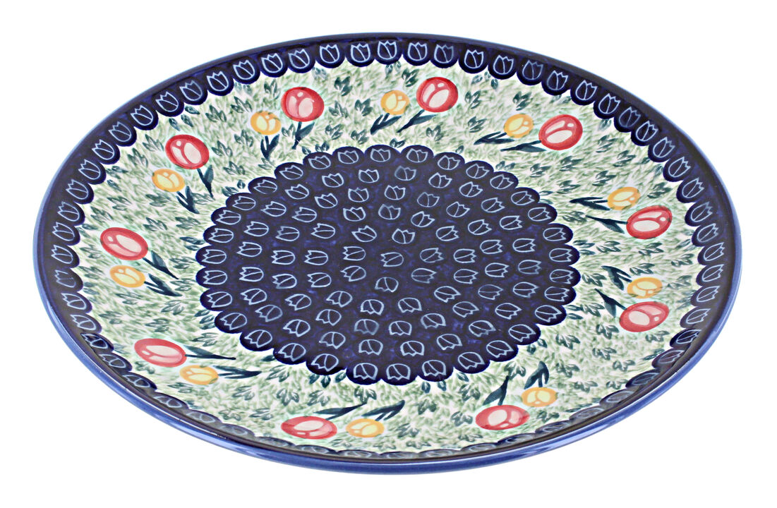 Blue Rose Polish Pottery Blue Violet Dinner Plate