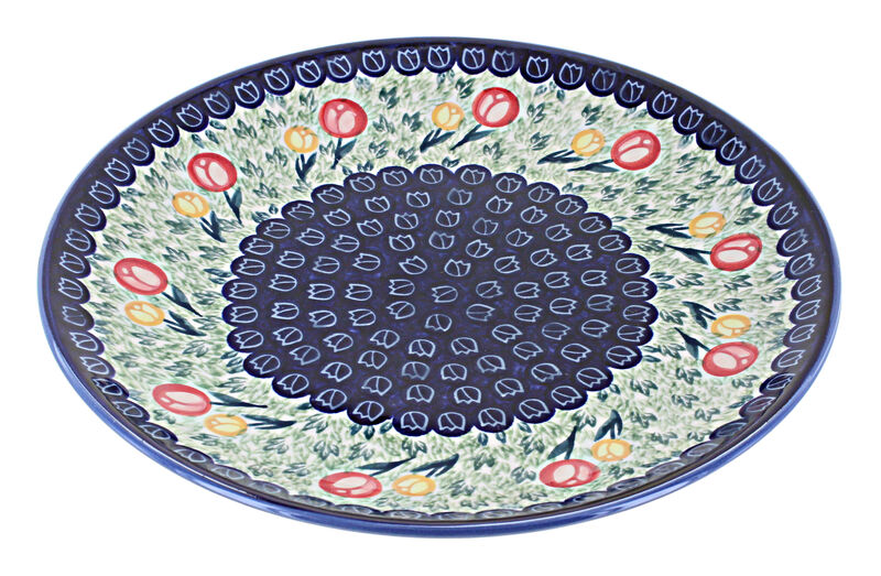 Blue Rose Polish Pottery Blue Violet Dinner Plate