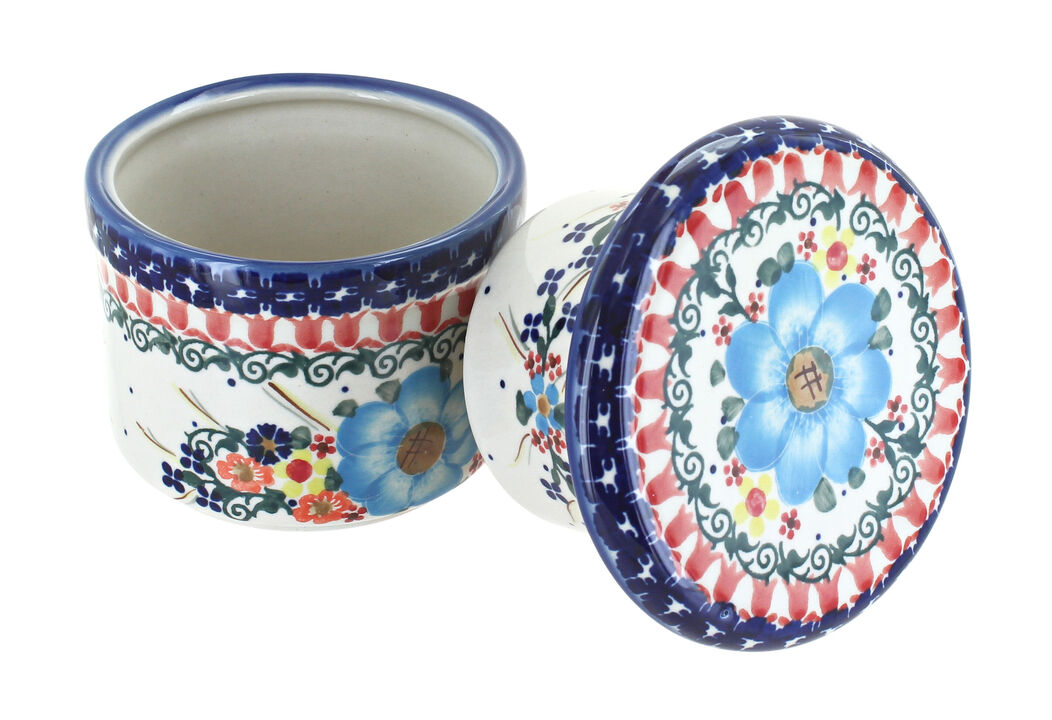 Blue Rose Polish Pottery Kristi French Butter Dish