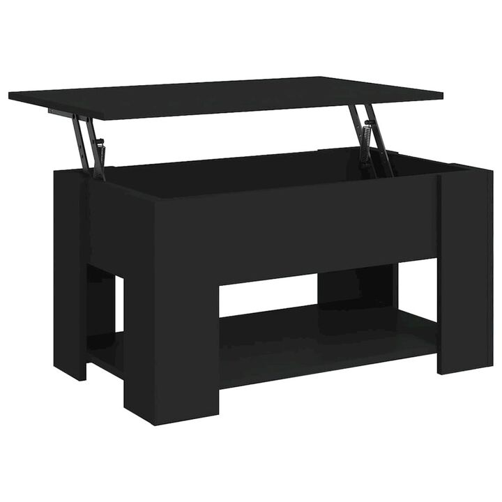 Coffee Table Black 31.1"x19.3"x16.1" Engineered Wood