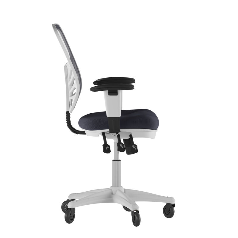 Nicholas Mid-Back   Mesh Multifunction Executive Swivel Ergonomic Office Chair with Adjustable Arms and Transparent Roller Wheels