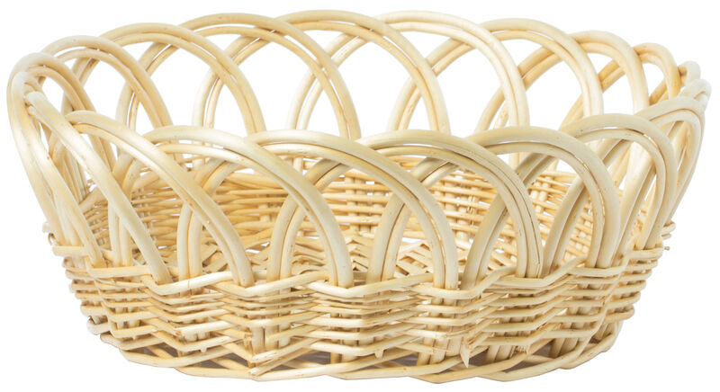 16 Inch Decorative Round Fruit Bowl Bread Basket Serving Tray, Large