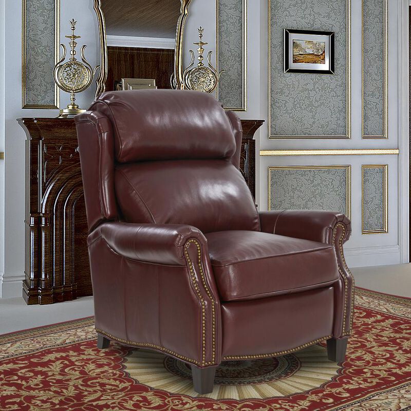 Barcalounger Meade Recliner, Marisol Cabernet / All Leather