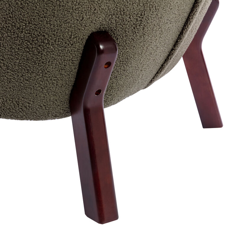 Merax Upholstered Accent Chair Lambskin Sherpa Single Sofa Chair