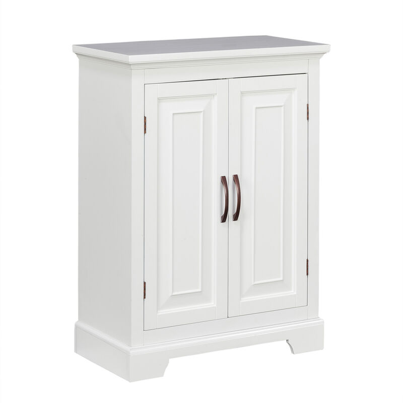 Teamson Home St James Freestanding Floor Cabinet 2 Doors with White Finish