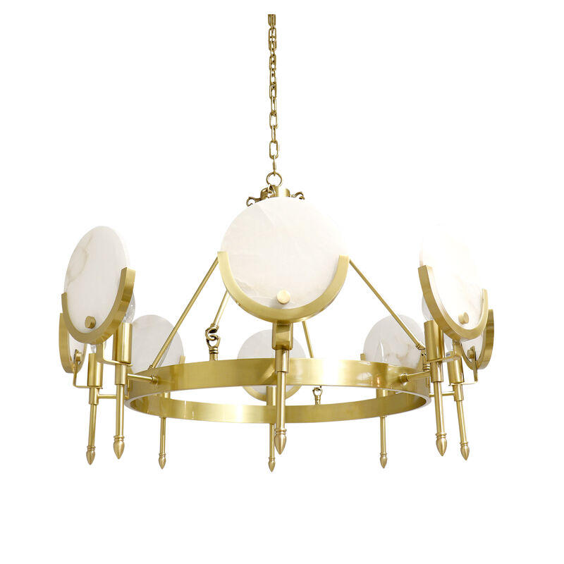 Pasargad Home Vendome Glass & Steel Chandelier Light, Gold