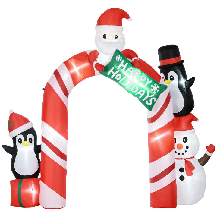 Giant 10ft Christmas Inflatables Decorations Archway with Santa Claus Penguin