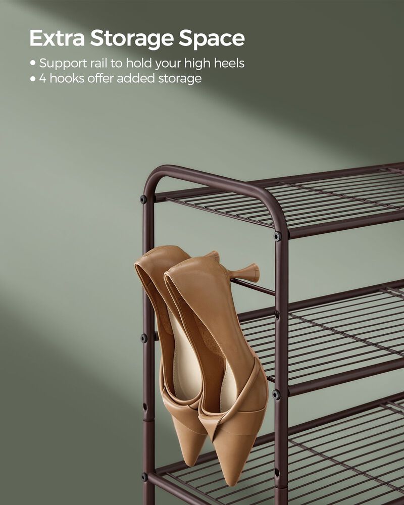 Wide 2-Tier Metal Shoe Rack