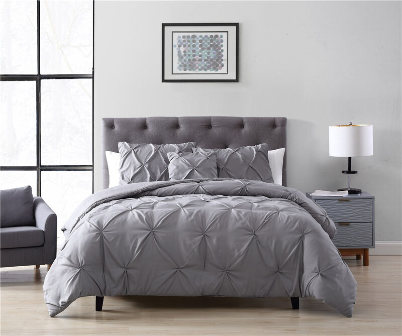 Spruce 4 Piece Comforter Set Queen Gray