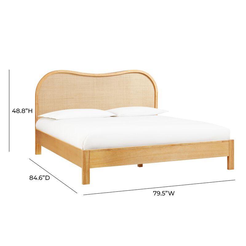 Grappa Natural Wood & Rattan King Bed