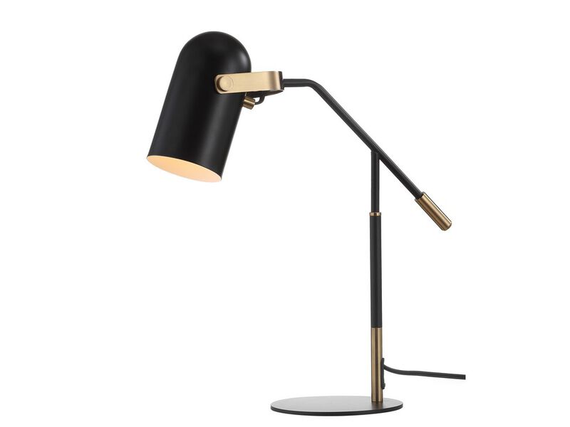 Edison 19.25" Metal LED Task Lamp, Black/Brass Gold