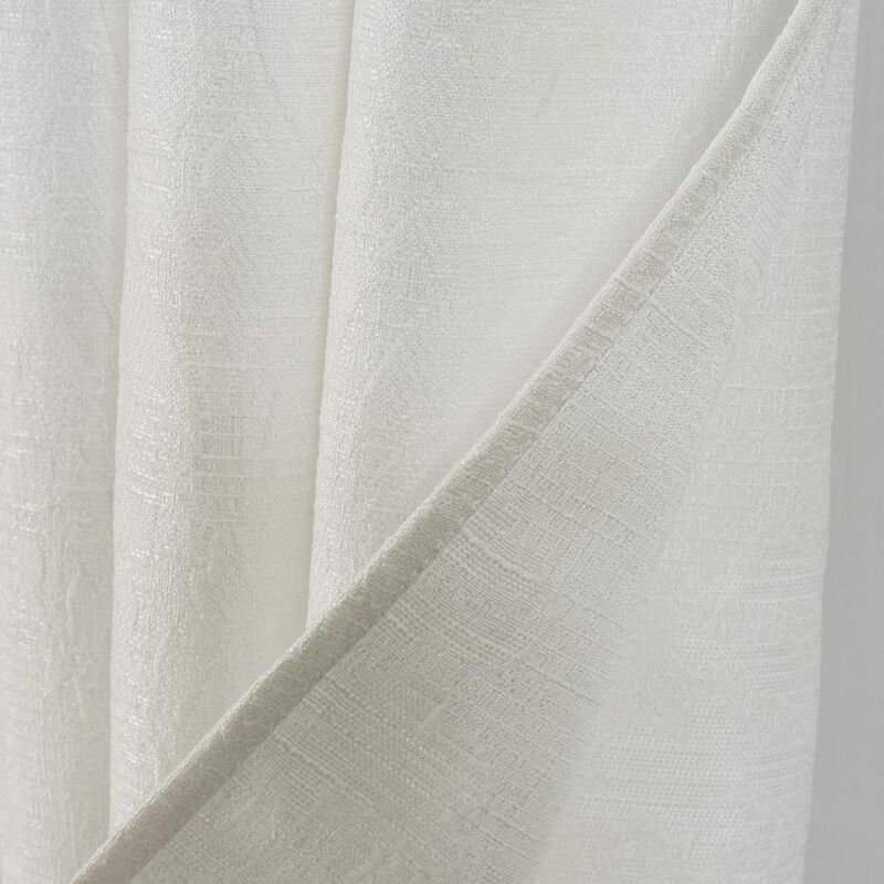 RT Designers Collection Dorian Jacquard Grommet Blackout Window Curtain Panel 54" x 84" White