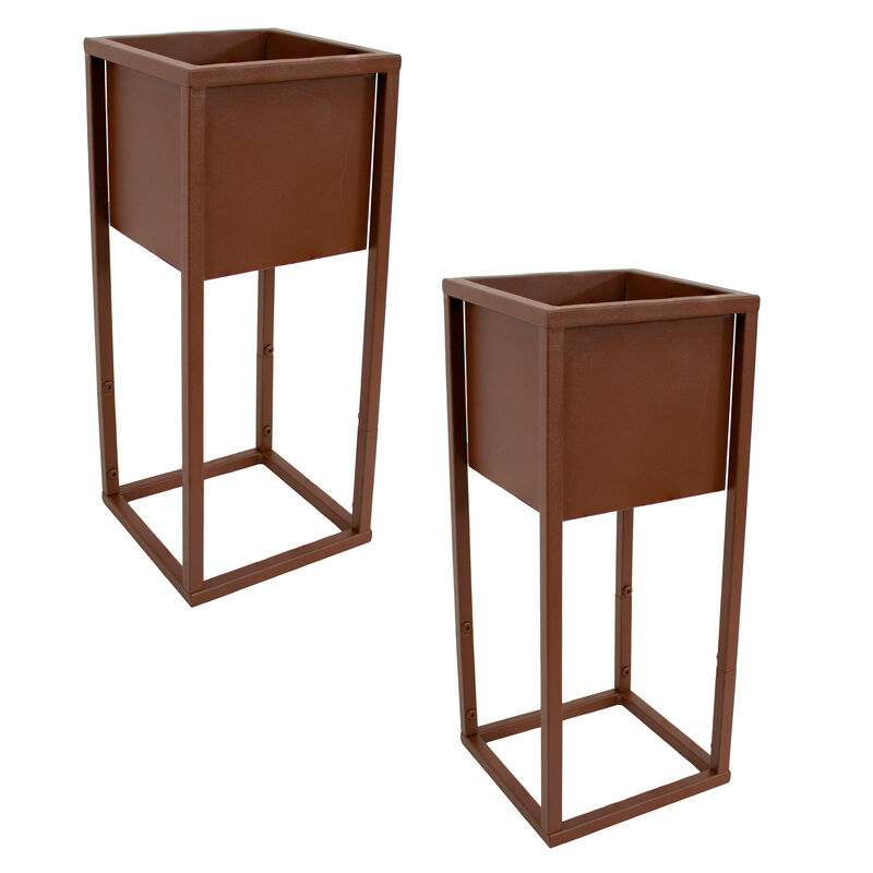 Modern Simplicity 20 in H Outdoor Elevated Planter -2-Pack