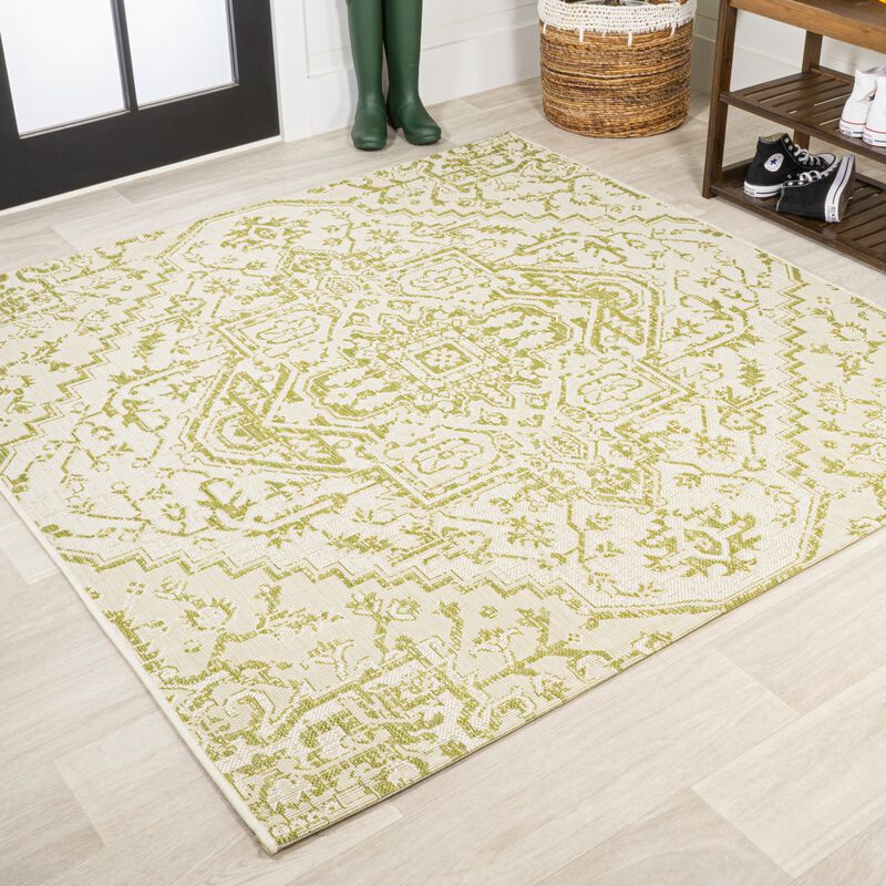 Estrella Bohemian Medallion Textured Weave Indoor/Outdoor Area Rug