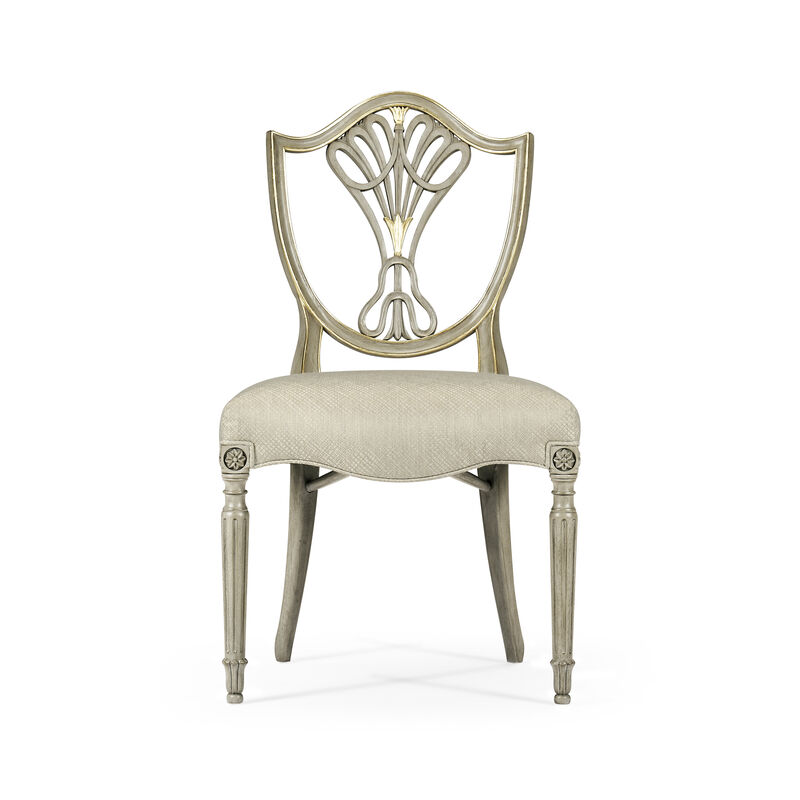 Grey & Gilded Dining Side Chair