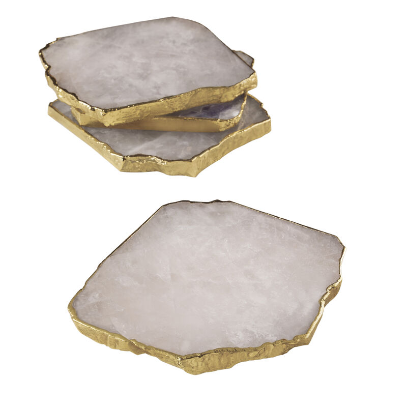 Dazzle Rose Quartz Coasters, Set of 4