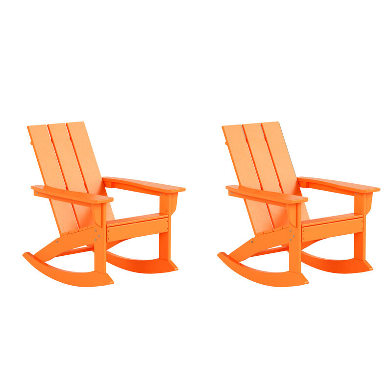 WestinTrends Modern Adirondack Outdoor Rocking Chair (Set of 2)