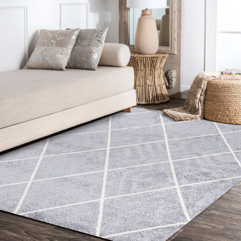 Cole Minimalist Diamond Trellis Area Rug