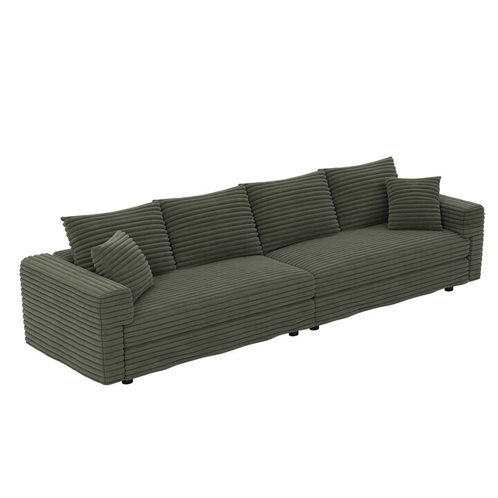 Merax Modern Comfy Upholstered 4-Seat Sofa Cloud Couch