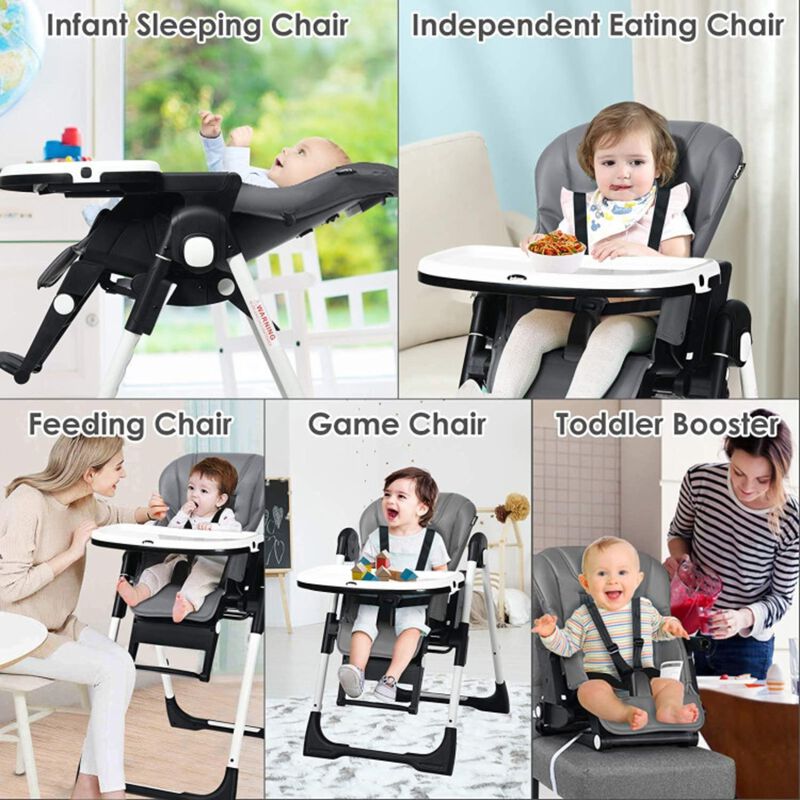 Hivvago 4-in-1 High Chair Booster Seat with Adjustable Height and Recline