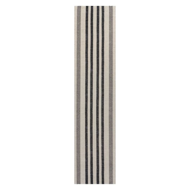 Vichy Geometric Striped Machine Washable Area Rug