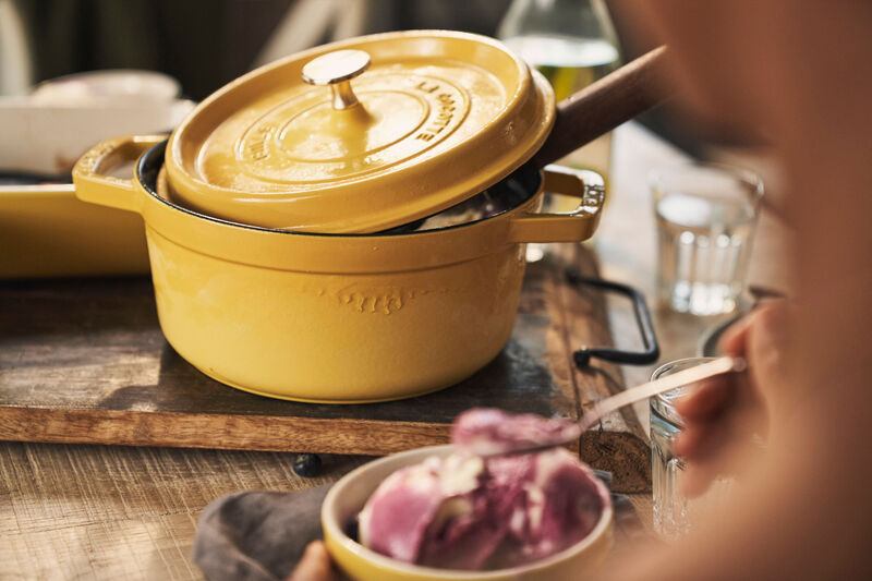 Staub Cast Iron 7-qt Round Cocotte - Basil