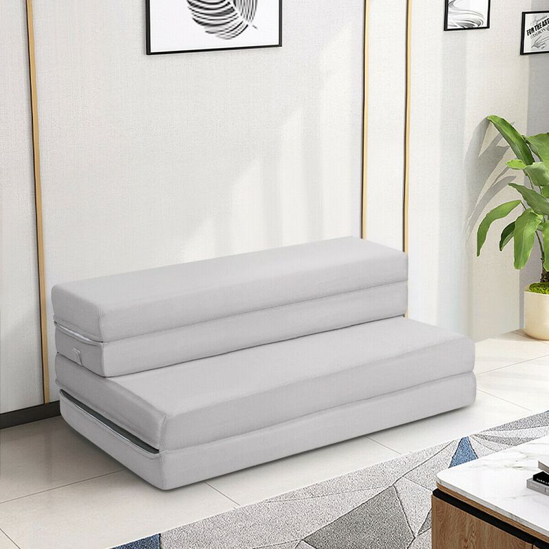 4 Inch Folding Sofa Bed Foam Mattress with Handles