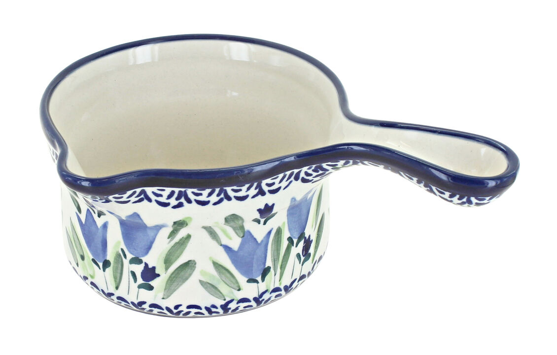 Blue Rose Polish Pottery Blue Tulip Sauce Pot