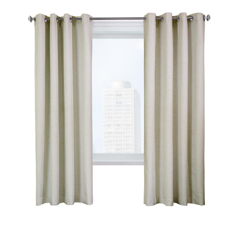 Thermaplus Ventura Blackout Grommet Curtain Panel Pair Frame Your Windows with Subtle Slub Textured Motif Each 78" x 84" Natural