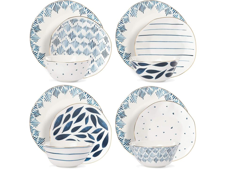 Lenox Blue Bay 12-Piece Dinnerware Setting