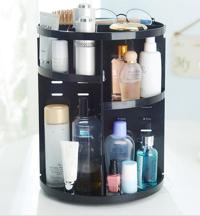 Rotating Cosmetic Storage Tower, Makeup Organizer